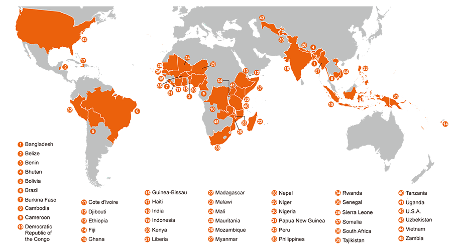 Countries Where SATO Toilet Solutions Are Used