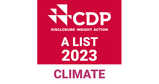 CDP気候変動の分野で最高評価となる「Aリスト企業」のロゴ